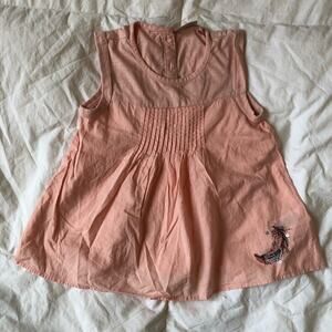 Next Sleeveless Shirt Flowy Feather Accent Corral Size 3-4